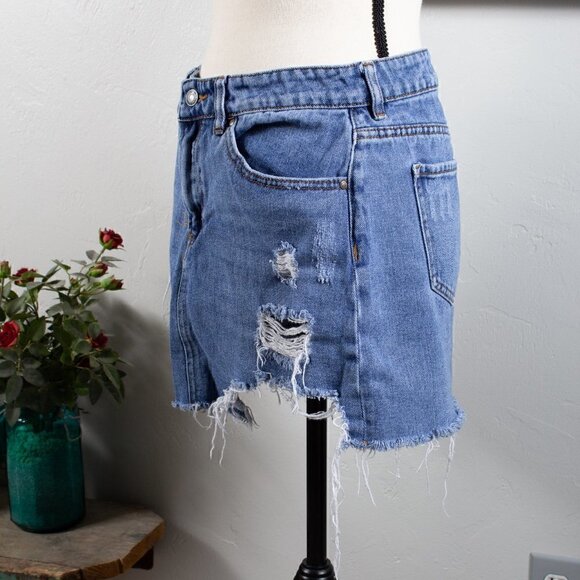 PacSun Distressed Jean Skirt Size 27 - Picture 2 of 5